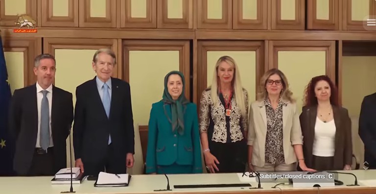  شرکت خانم مریم رجوی رئیس‌جمهور برگزیده شورای ملی مقاومت ایران در اجلاس رسمی کمیسیون حقوق‌بشر سنای ایتالیا